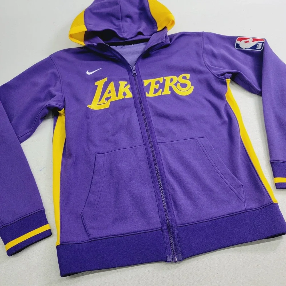 Los Angeles Lakers Showtime Womens Nike Dri-FIT NBA Full-Zip Hoodie Sz M Defect‎